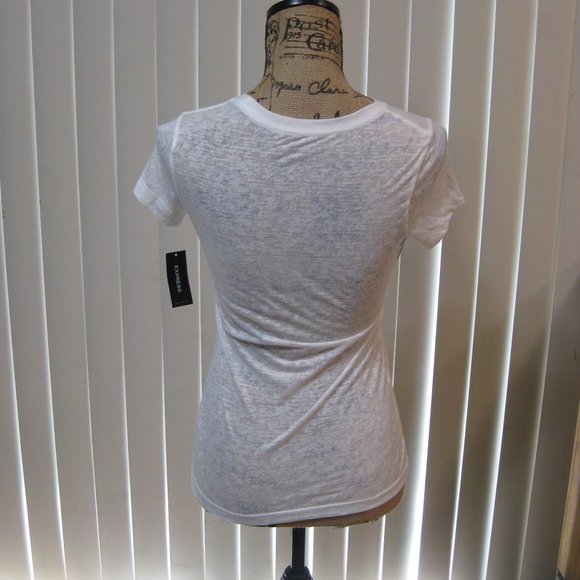 NWT Express white graphic tee t shirt top XS extra small - Picture 4 of 5